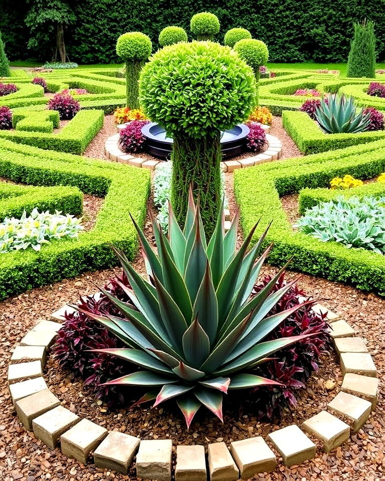 statement with sculptural plants - 25 Parterre Garden Ideas
