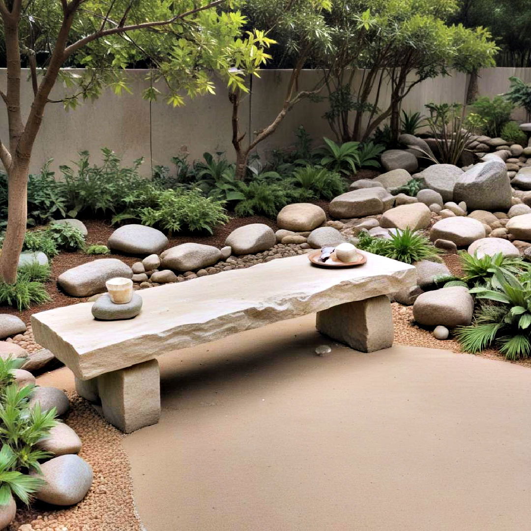 stone bench for zen garden - 25 Zen Garden Ideas