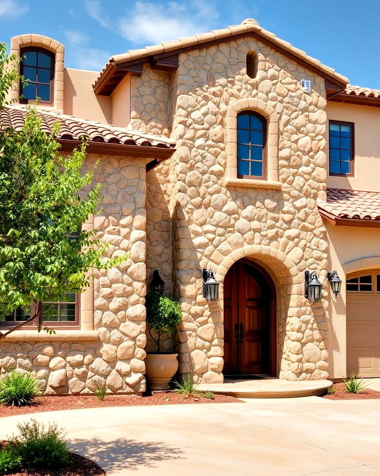 stone facades for spanish style home exterior - 40 Spanish Style Home Exterior Ideas