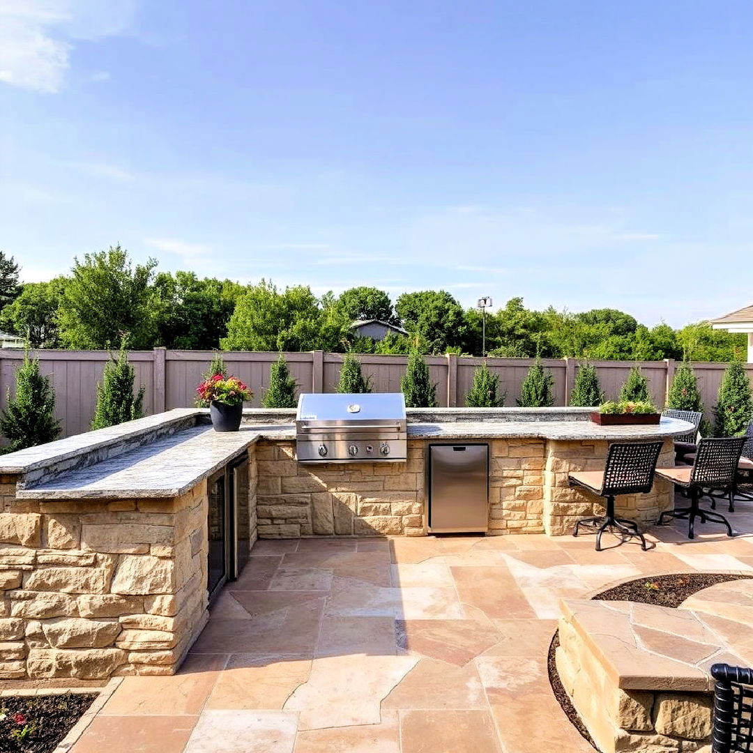 stone finish outdoor kitchen - 20 Luxury Outdoor Kitchen Ideas