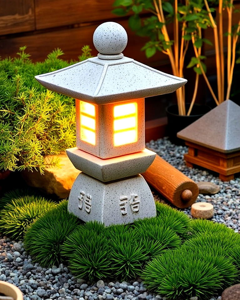 stone lantern to add japanese charm - 20 Small Zen Garden Ideas