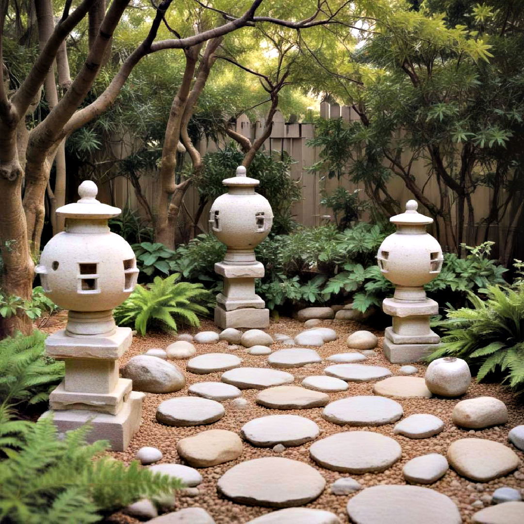 stone lanterns to add soft glow - 25 Zen Garden Ideas