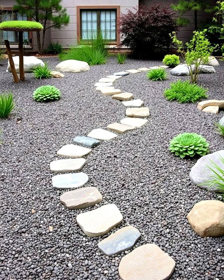 stone pathway for zen garden - 20 Small Zen Garden Ideas