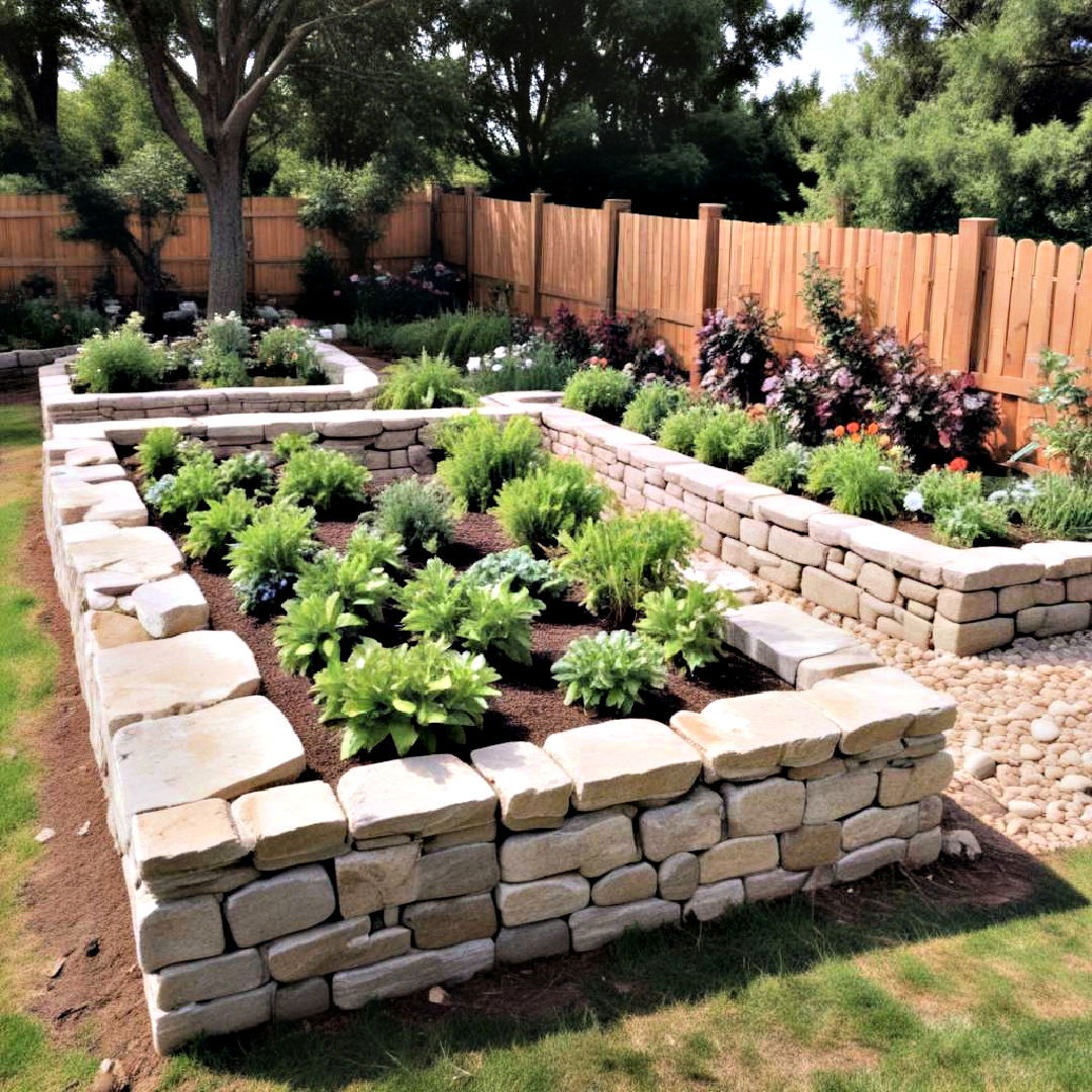stone raised garden beds - 40 Hardscaping Ideas