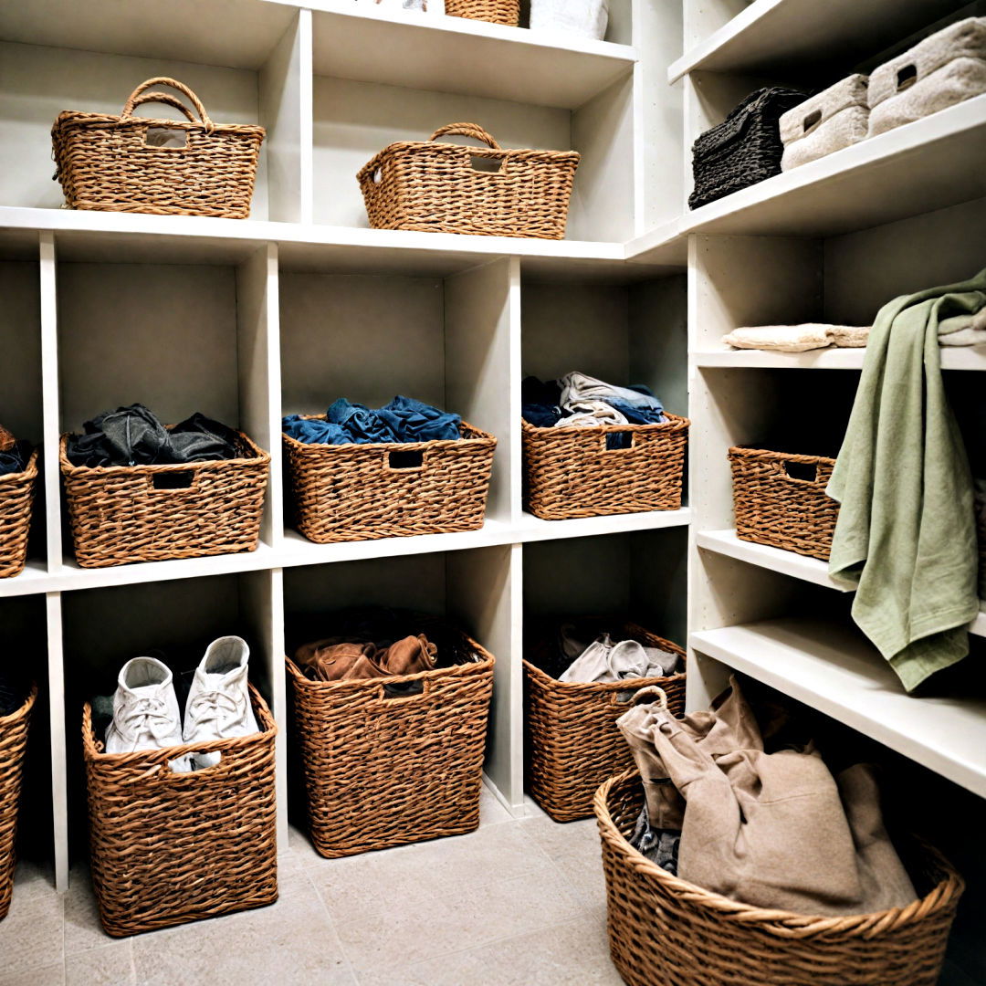 storage baskets for mudroom - 40 Mudroom Ideas