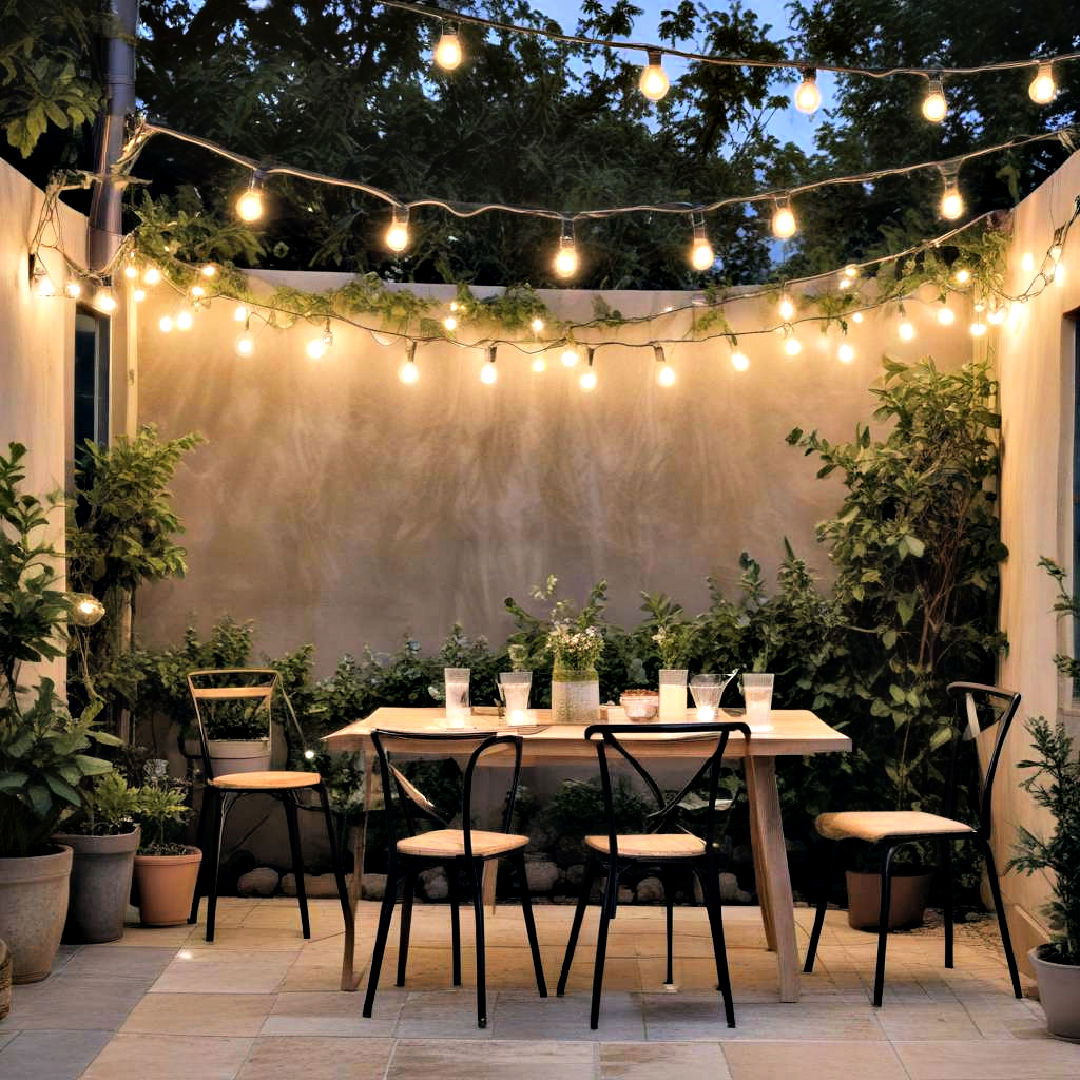 string lights for small patio on budget - 40 Small Patio Ideas on a Budget