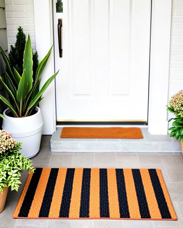 striped doormat for front door - 15 Front Door Mat Ideas