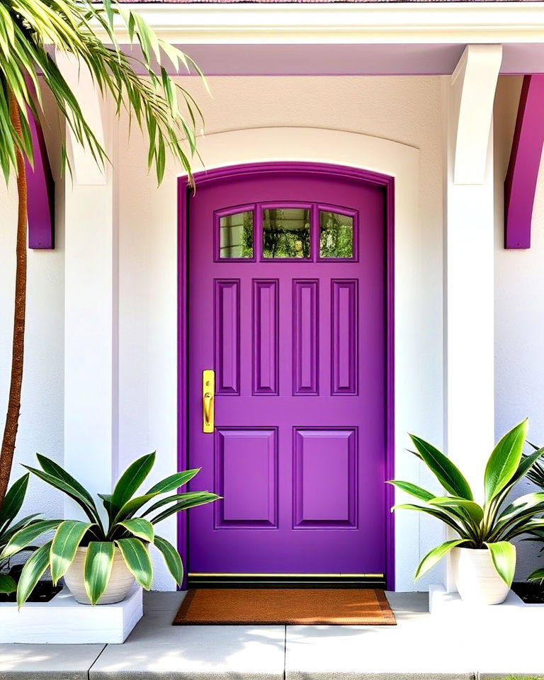 stunning orchid colored front door - 20 Purple Front Door Ideas