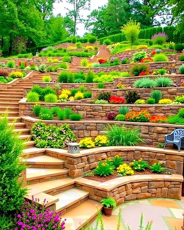 stunning terraced garden design - 40 Luxury Landscaping Ideas