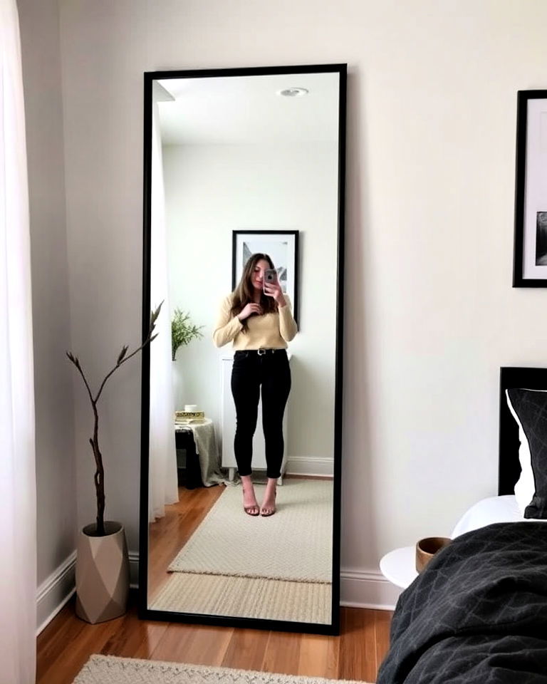 stylish full length blackout mirror - 30 Baddie Room Ideas
