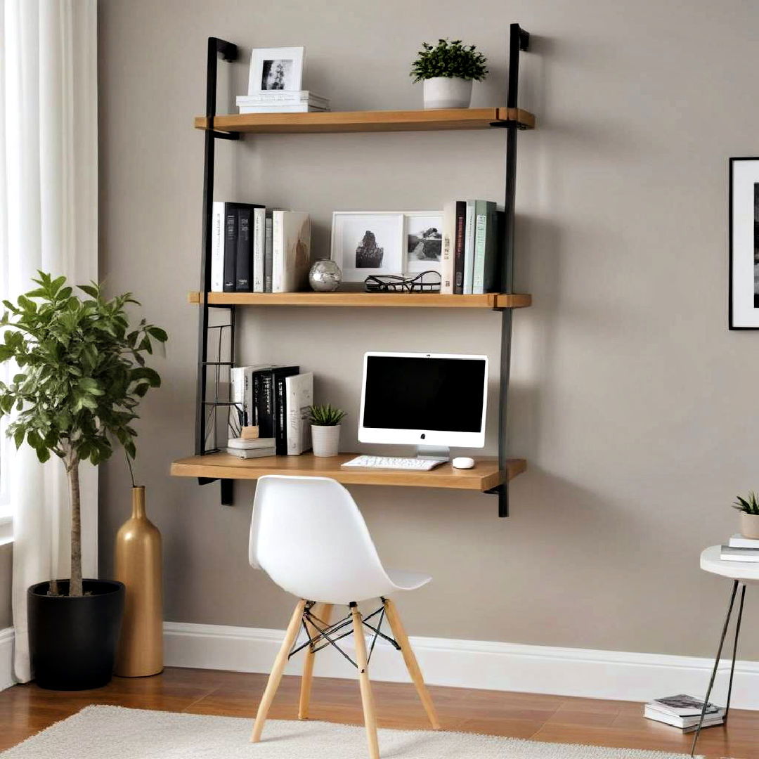 stylish ladder floating desk - 15 Floating Desk Ideas