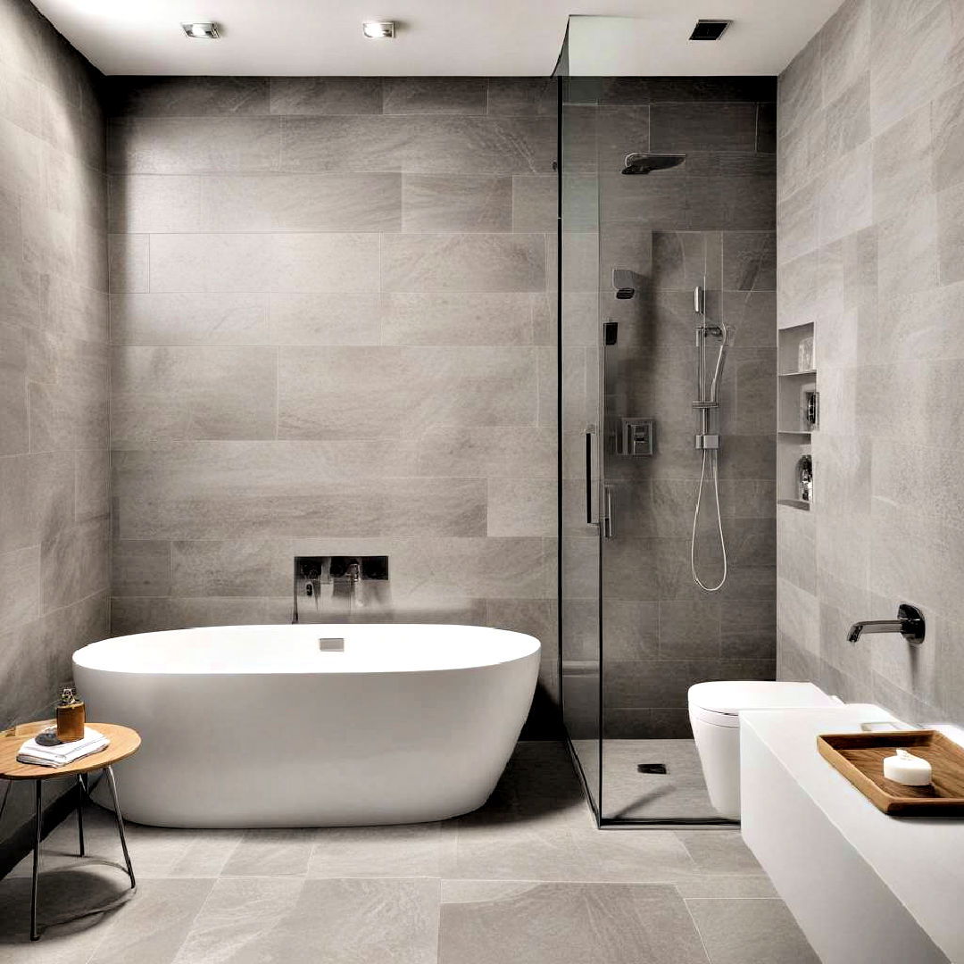 stylish large format tiles - 40 Bathroom Decor Ideas