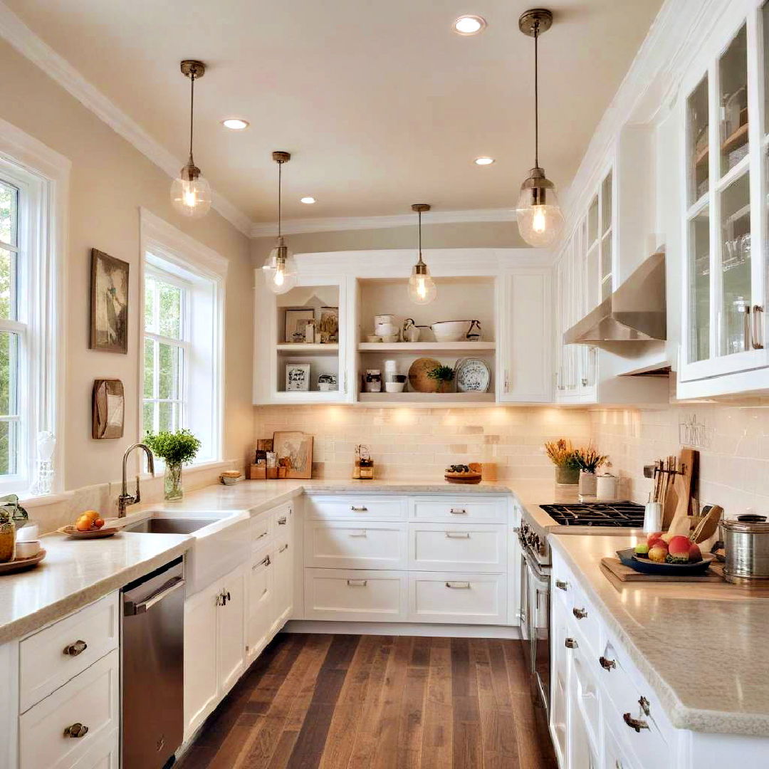 stylish light fixtures - 40 Galley Kitchen Ideas