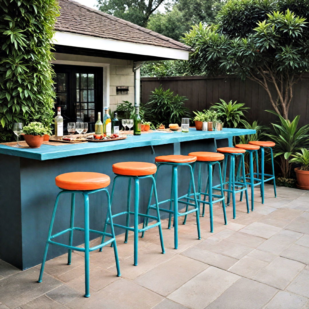 stylish outdoor bar stools - 40 Outdoor Seating Ideas