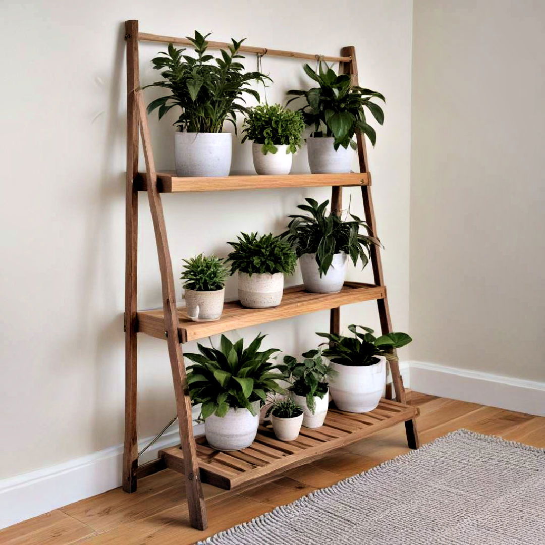 stylish plant ladder - 20 Plant Room Ideas