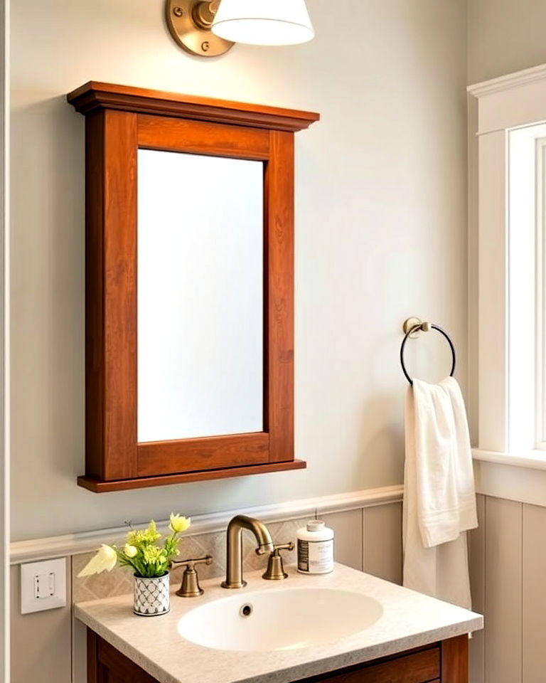 stylish recessed medicine cabinet - 30 Craftsman Bathroom Ideas
