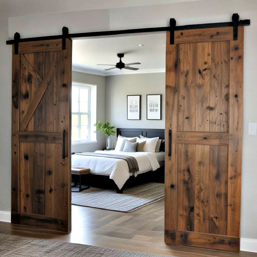 stylish sliding barn doors - 20 Industrial Bedroom Ideas