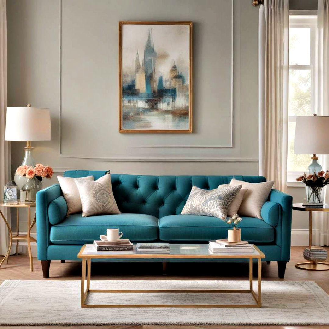 stylish teal accent furnishings - 25 Teal Living Room Ideas