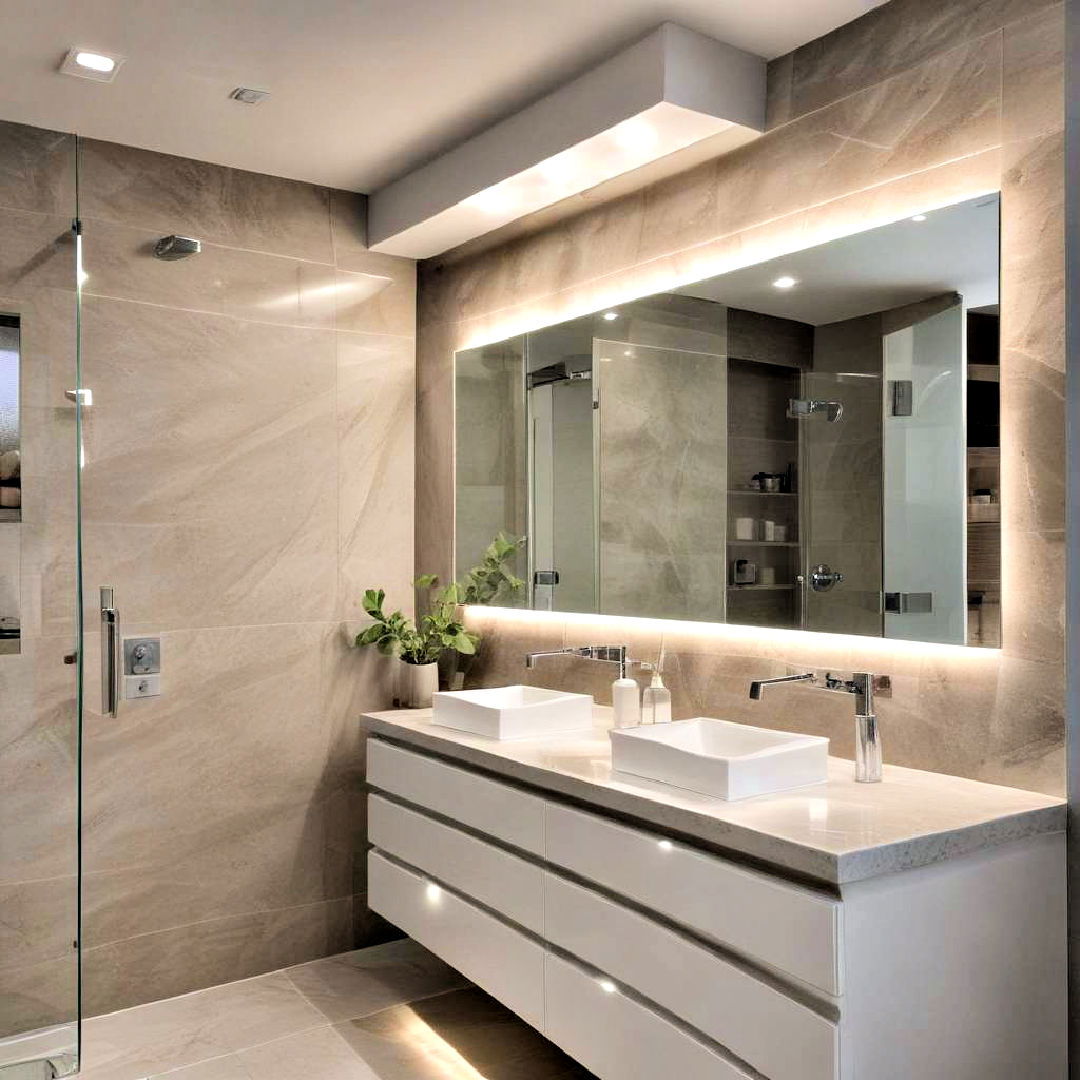 stylish under cabinet lighting - 40 Modern Bathroom Ideas