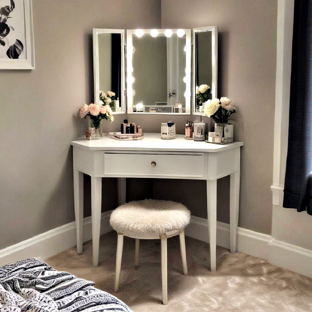 stylish vanity area for bedroom corner - 15 Bedroom Corner Ideas