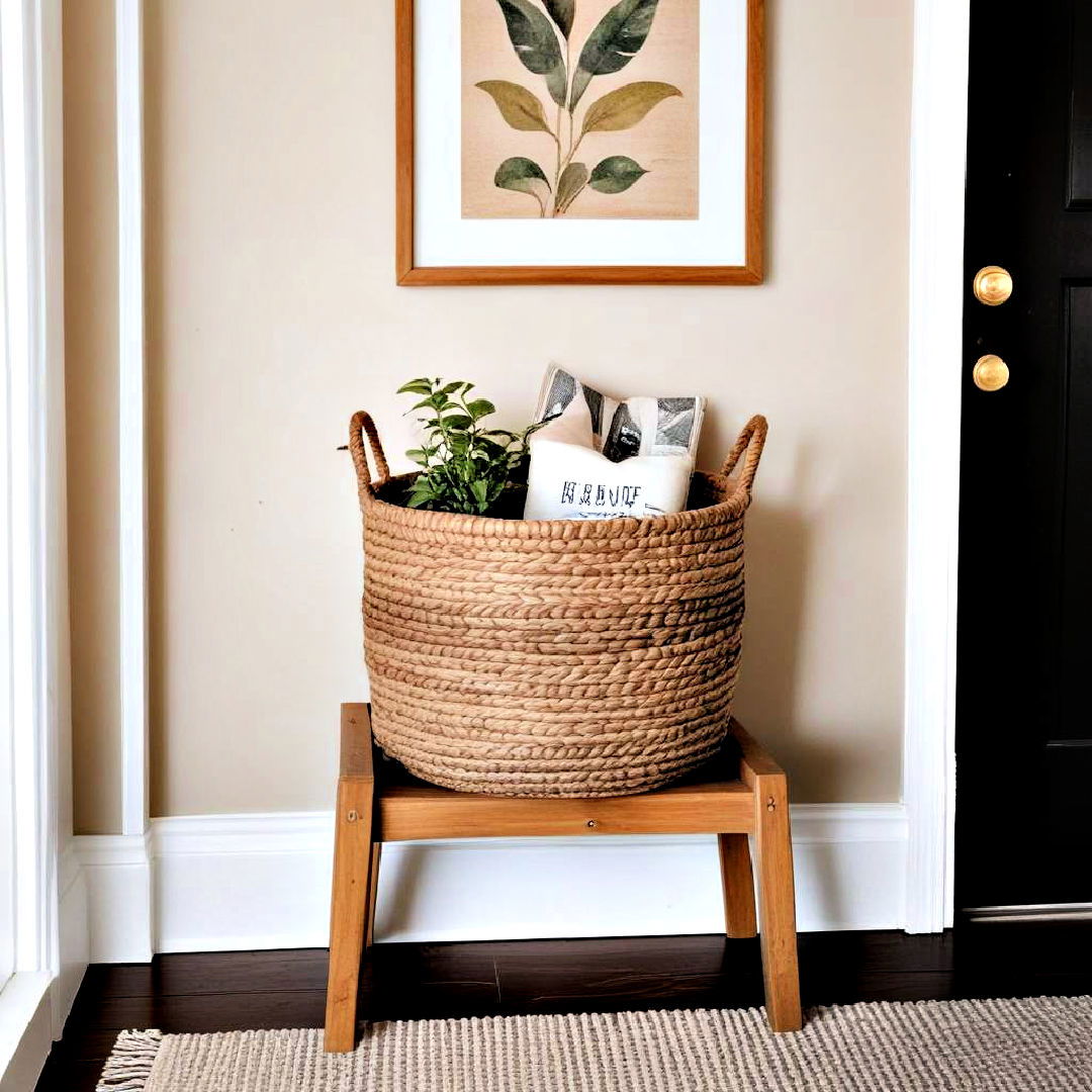 stylish woven basket - 40 Home Decor Ideas