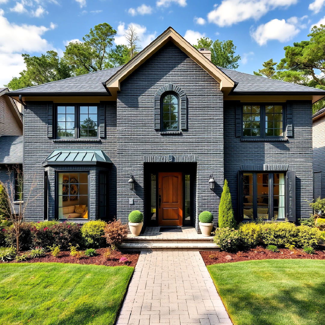 suburban sophistication for black brick exterior - 40 Black Brick House Exteriors