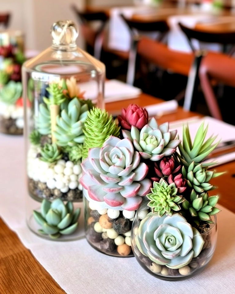 succulent arrangement for wedding centerpiece - 30 Wedding Table Decoration Ideas