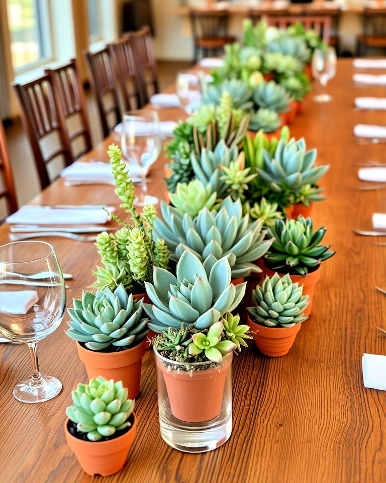 succulent arrangements for rehearsal dinner centerpiece - 30 Rehearsal Dinner Centerpiece Ideas