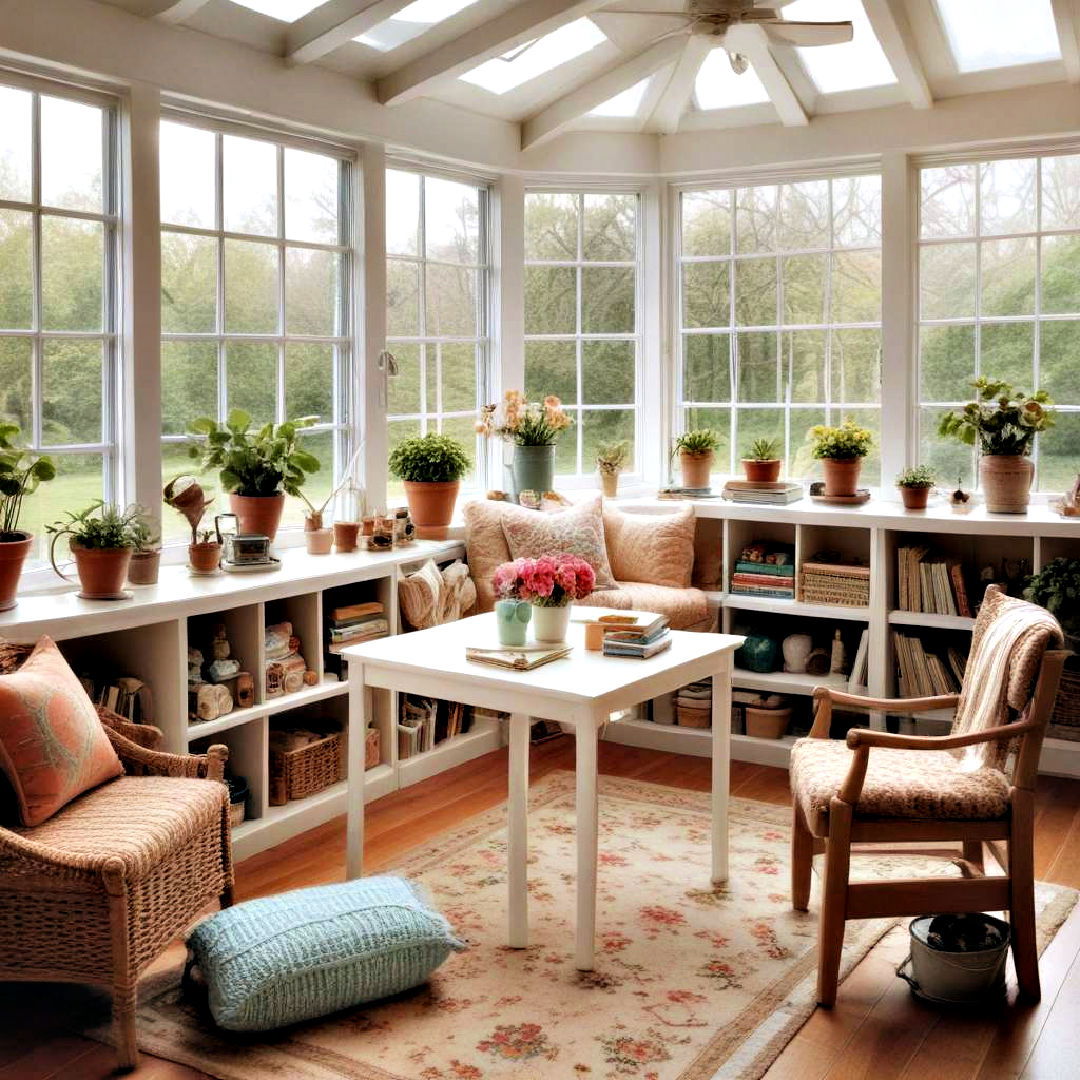 sunroom as hobby corner - 30 Sunroom Ideas