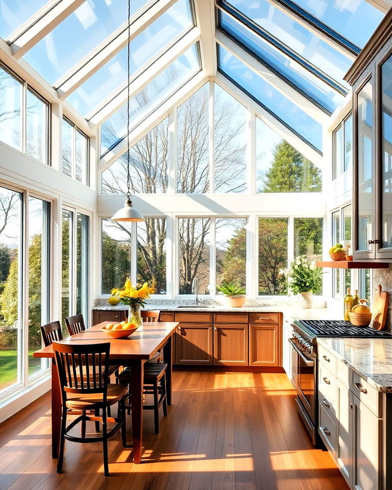 sunroom kitchen with dining area - 15 Sunroom Kitchen Ideas