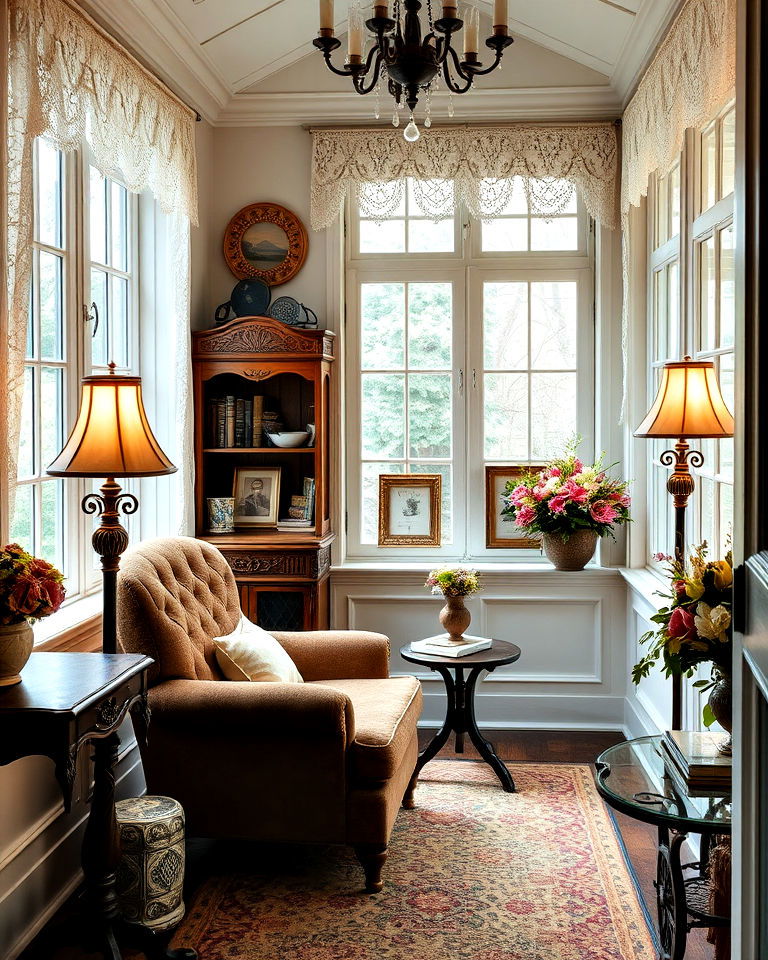 sunroom with victorian reading nook - 25 Victorian Sunroom Ideas
