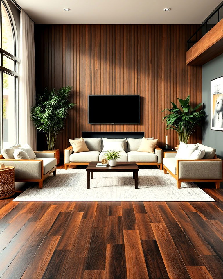 sustainable dark brown bamboo floor - 30 Dark Brown Floor Living Room Ideas