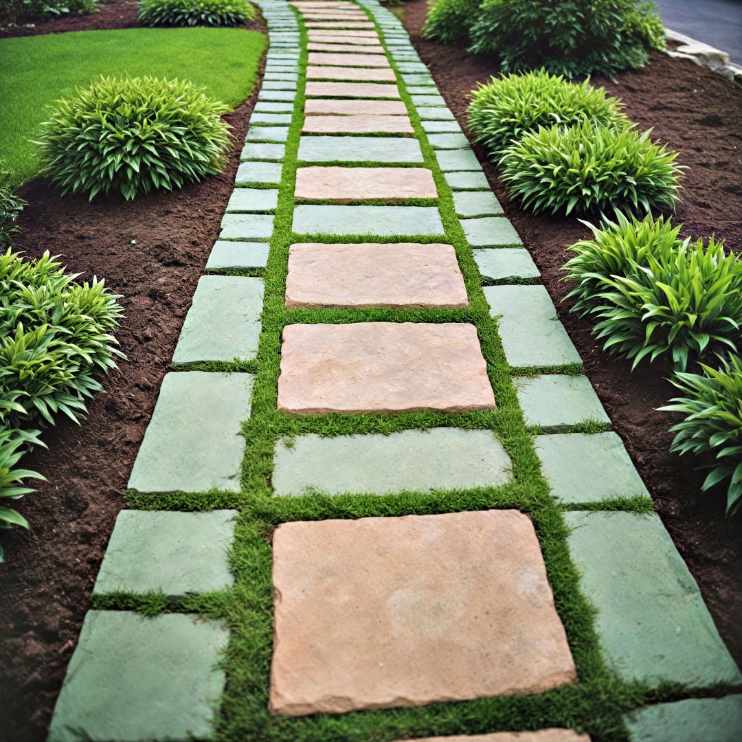 sustainable turfstone pathway - 40 Backyard Walkway Ideas