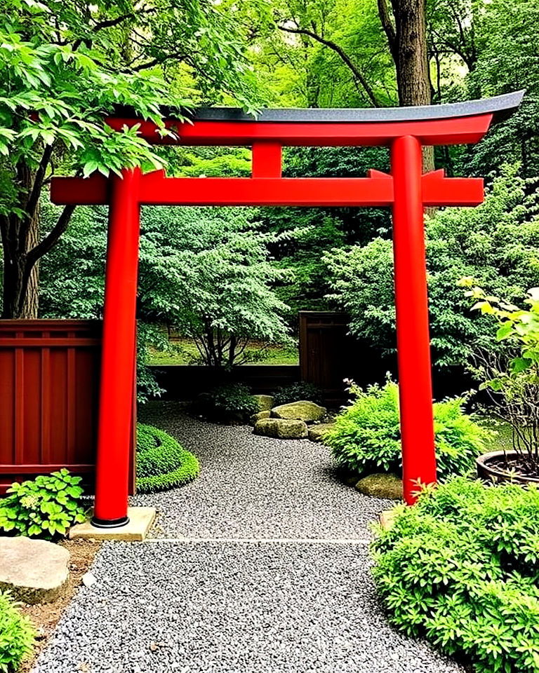 symbolic torii gate - 40 Japanese Garden Ideas