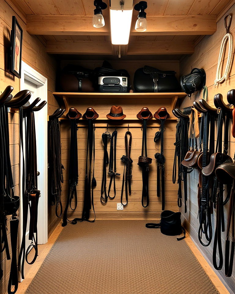 tack room with climate controlled storage - 20 Tack Room Ideas