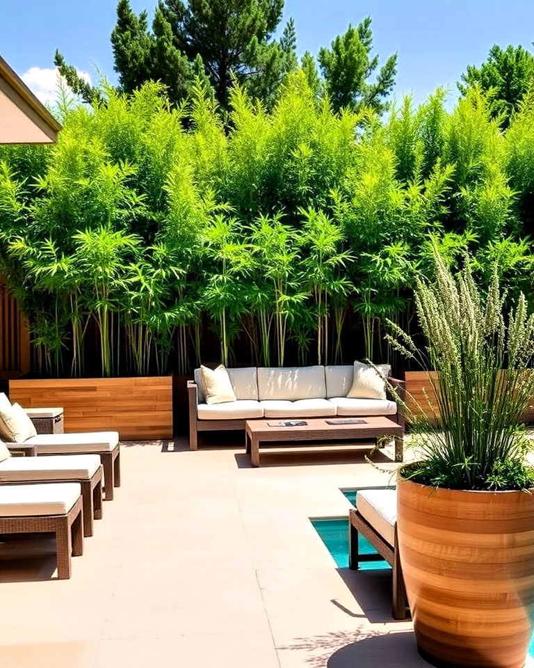 tall pool planters for privacy - 30 Pool Planter Ideas
