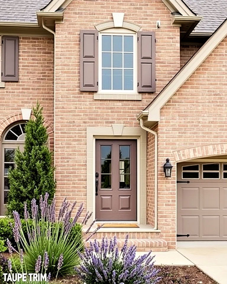 tan brick home with taupe trim - 25 Tan Brick House Color Schemes