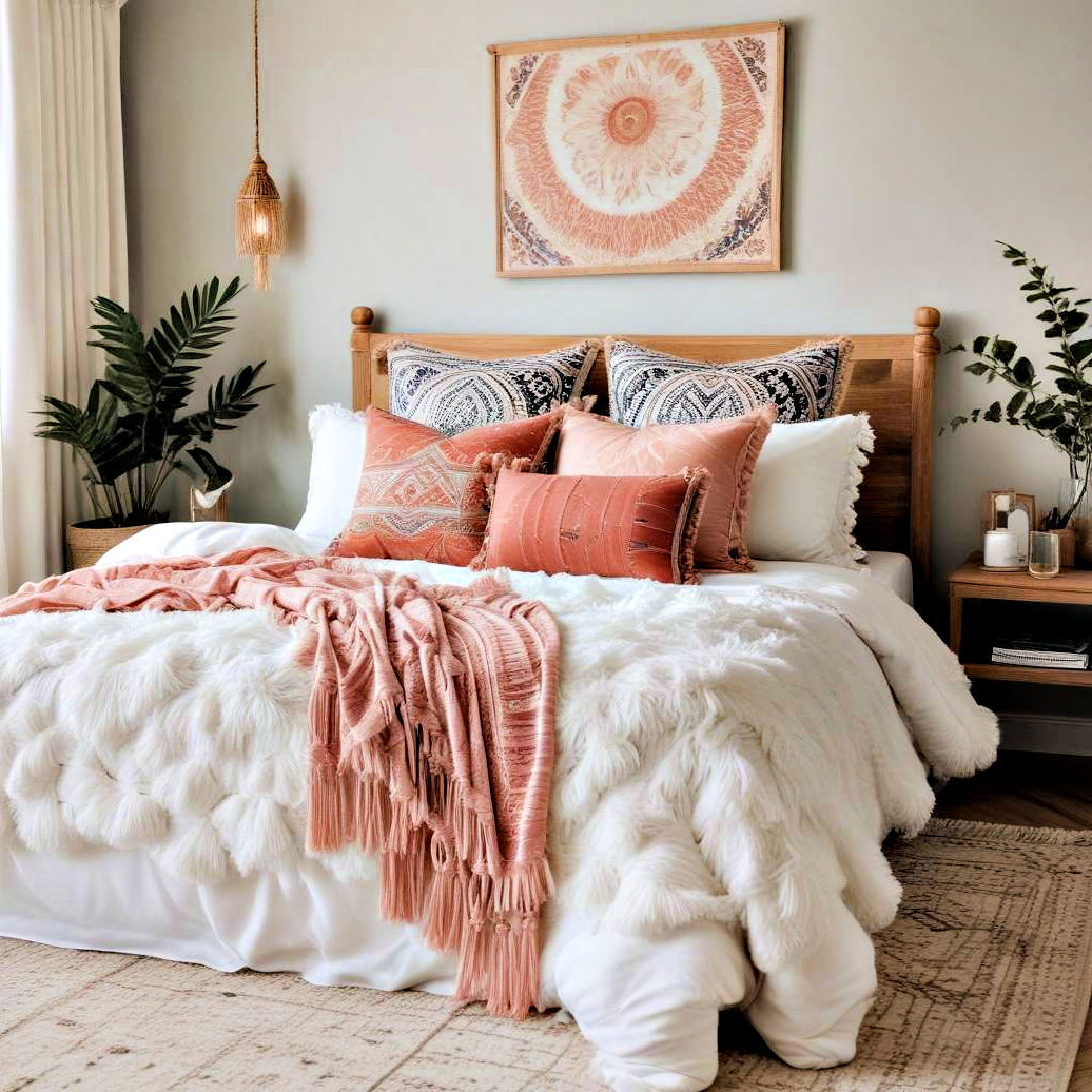 tassels on blanket edges - 40 Boho Bedroom Ideas