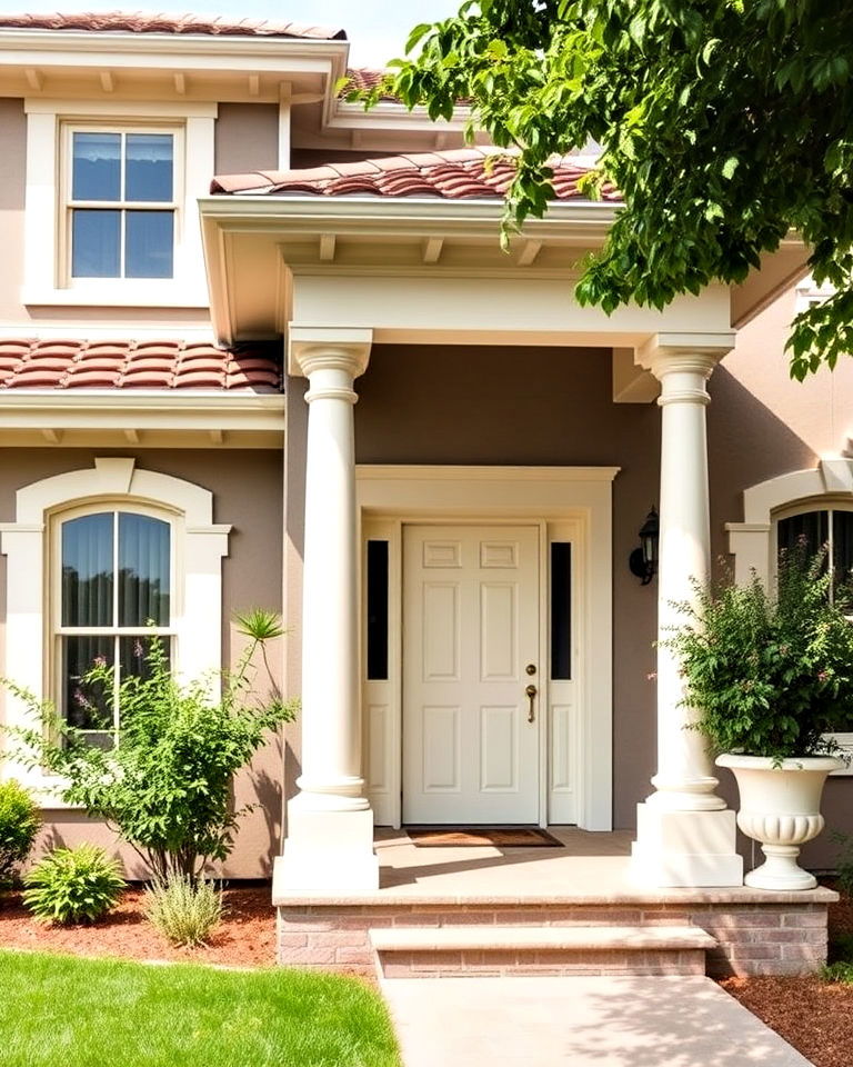 taupe and cream combination - 25 Exterior Taupe House Color Combinations