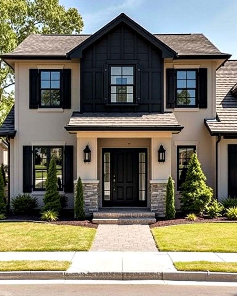 taupe exterior with charcoal gray - 25 Exterior Taupe House Color Combinations