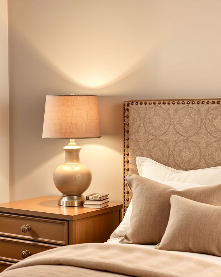 taupe table lamps for bedroom - 20 Taupe Bedroom Ideas
