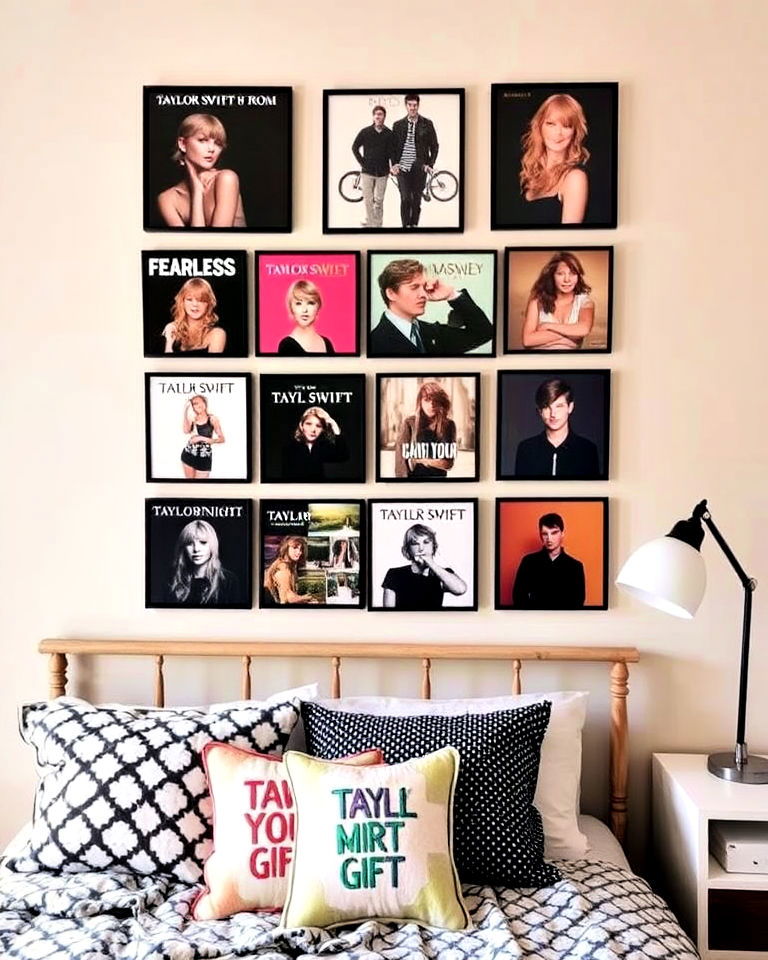 taylor swift bedroom with art gallery wall - 20 Taylor Swift Themed Bedroom Decor Ideas