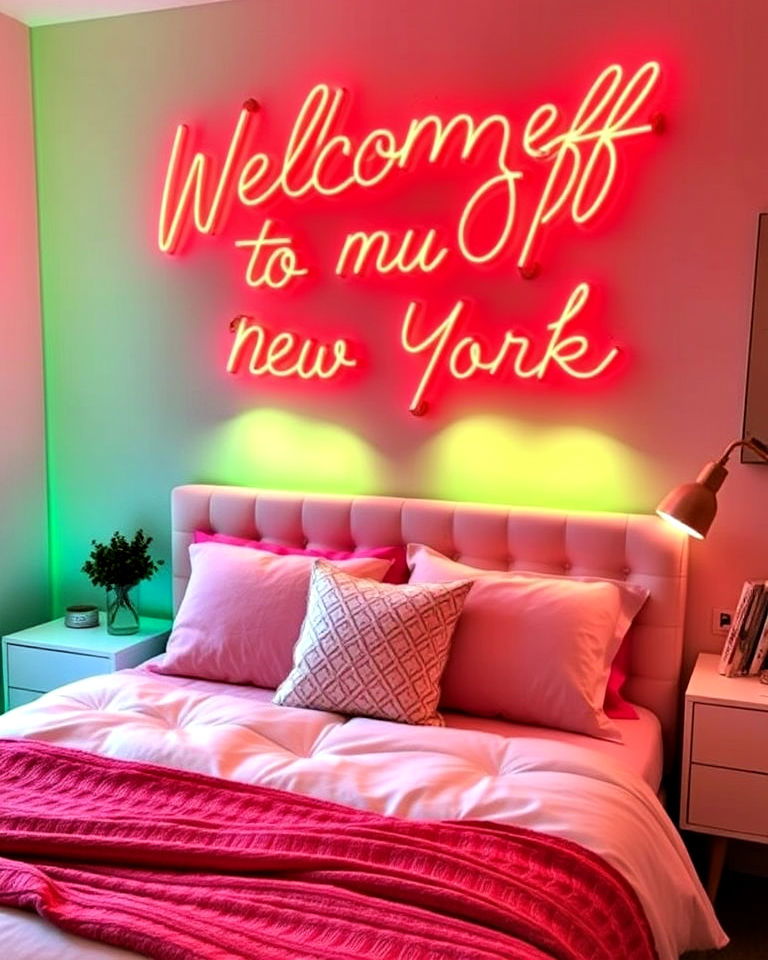 taylor swift bedroom with neon lights - 20 Taylor Swift Themed Bedroom Decor Ideas