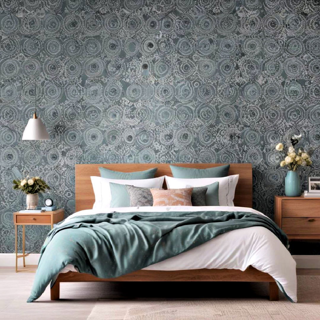 teal and grey wallpaper for bedroom - 15 Teal and Grey Bedroom Ideas
