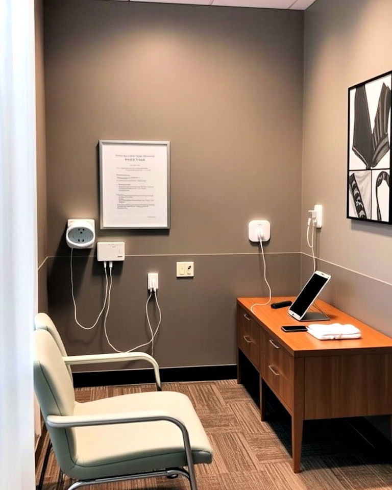 tech friendly charging station - 20 Lactation Room Ideas