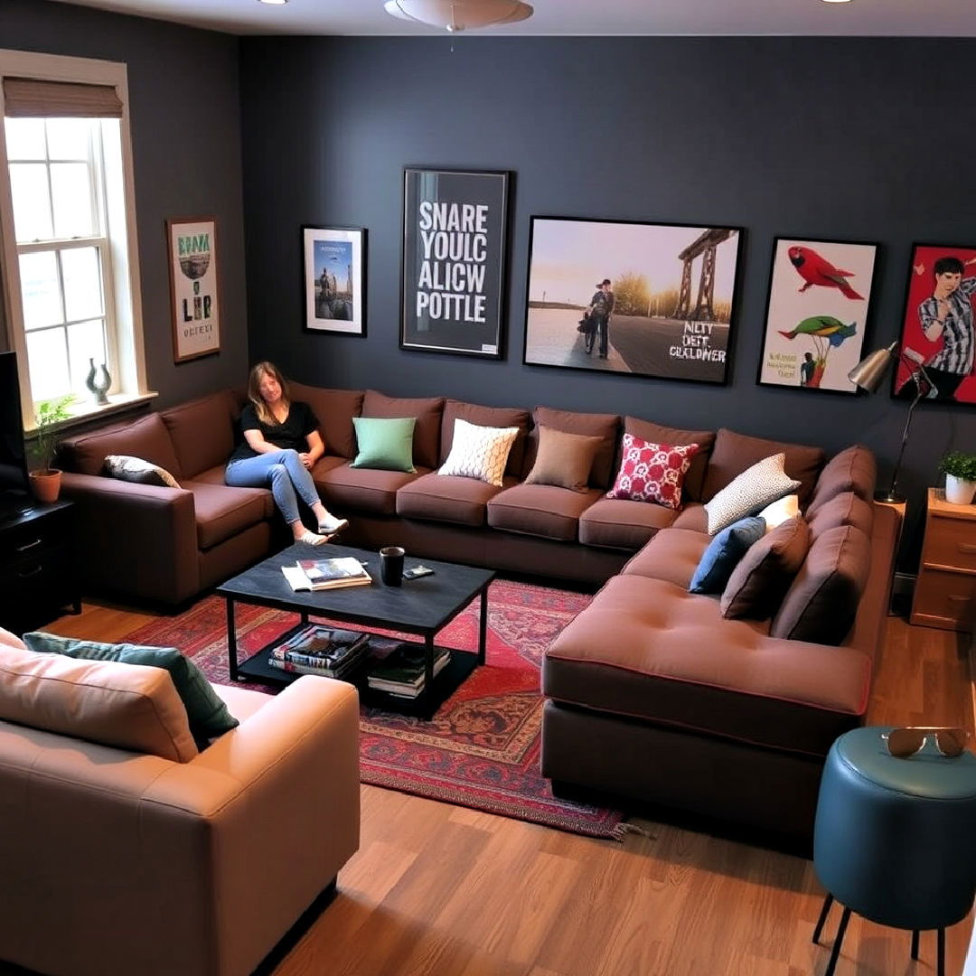 teen hangout room with modular furniture - 40 Teen Hangout Room Ideas