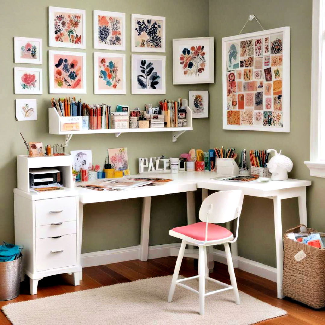 teen room with craft corner - 40 Teen Room Ideas