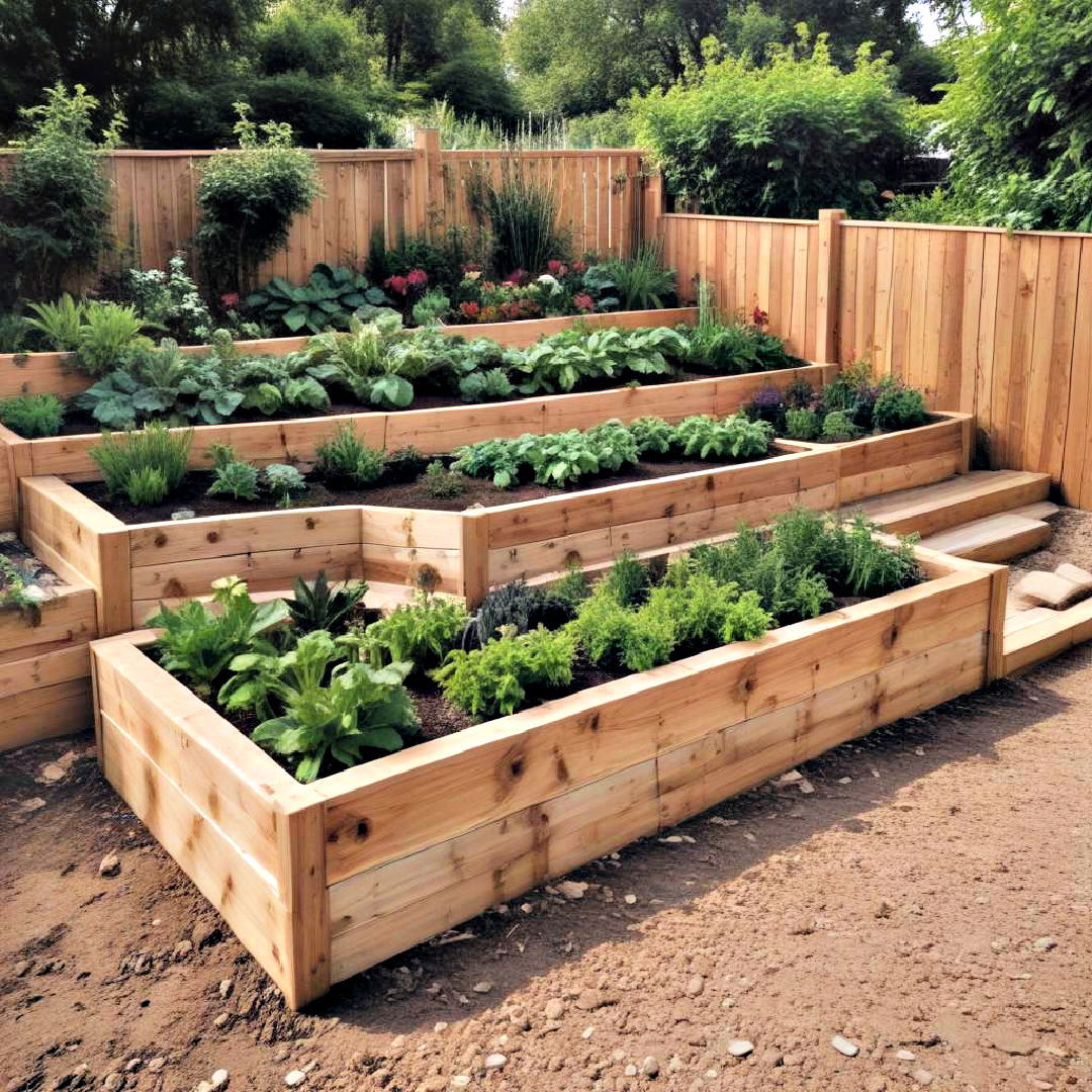 terrace raised bed for hilly gardens - 40 Raised Garden Bed Ideas