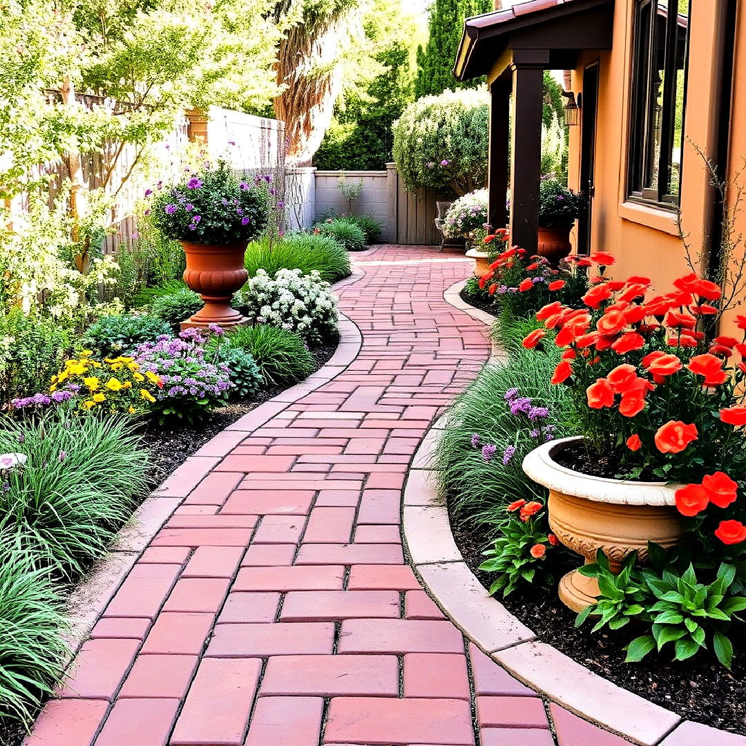 terracotta pavers for mediterranean feel - 30 Paver Walkway Ideas