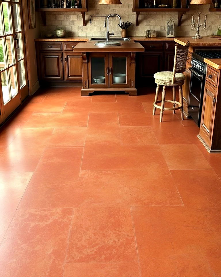 terracotta stained concrete floor - 25 Stained Concrete Floors